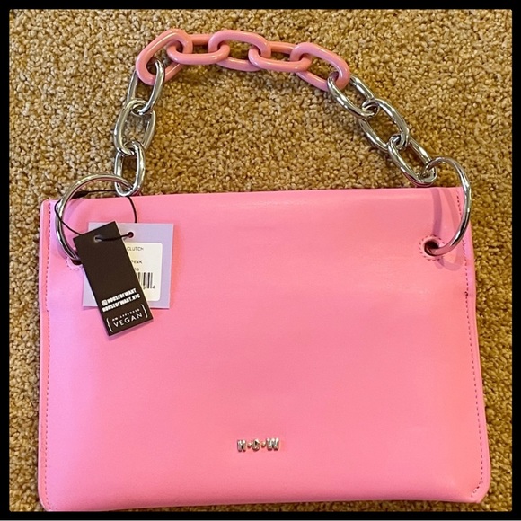 House Of Want Handbags - NWT House Of Want Vegan Leather Chill Clutch Handbag Taffy Pink